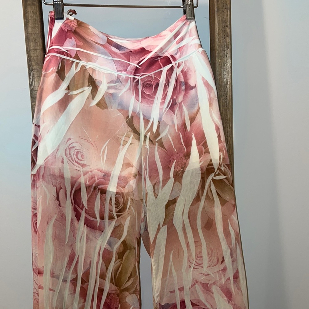 LAKUBO wide leg light weight pant- roses!